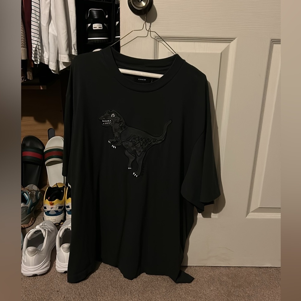 Black coach Dinosaur Graphic T-Shirt